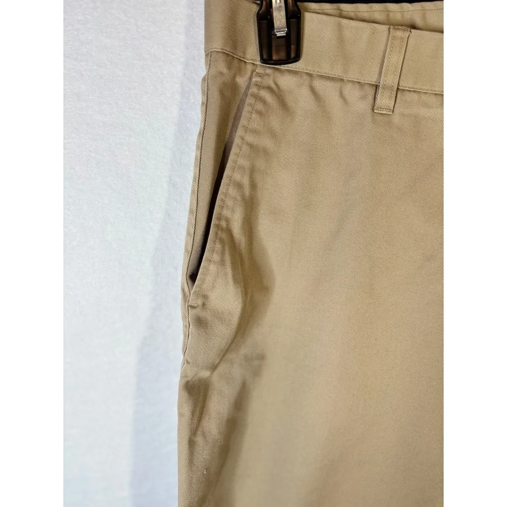Oobe Mens Chino Pants 34x32 Khaki Tan Straight Leg Flat Front Twill Trousers